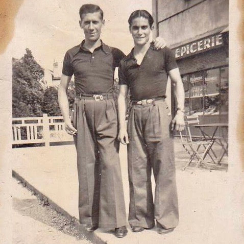 Vintage Mens 1930s NOS French Summer Trousers Slacks Grey Marl Lightweight Wool Pants 30"