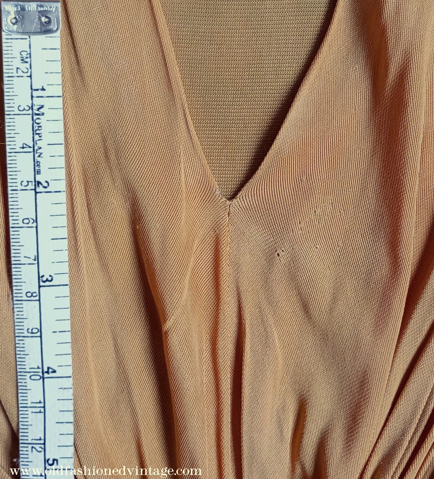 Amazing Vintage 1940s Dress Drapey Gold Rayon Jersey Celanese Type UK S/M