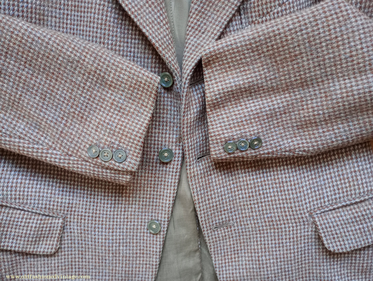 Vintage Mens 1950s Harris Tweed Sports Jacket Brown Blue Check 38"