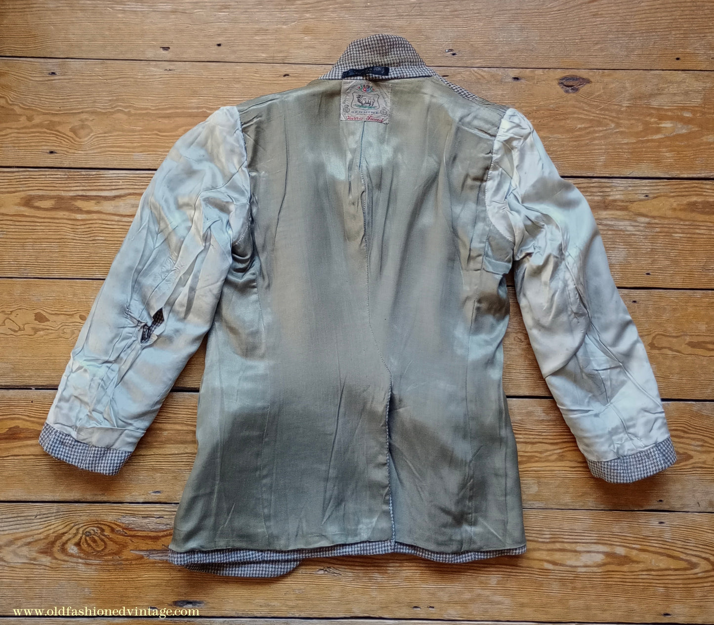 Vintage Mens 1950s Harris Tweed Sports Jacket Brown Blue Check 38"