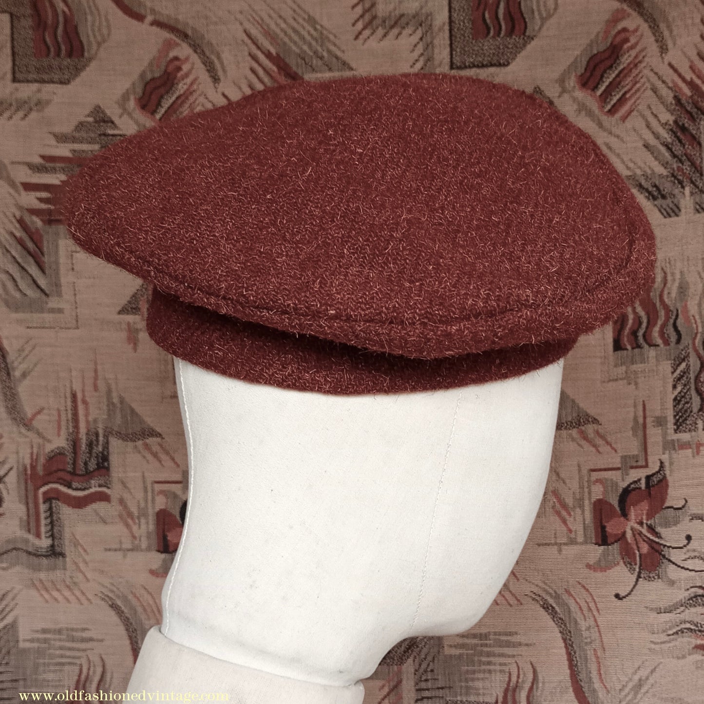 Vintage 1940s Ginger Brown Tweed Tam O'Shanter Tammy Beret