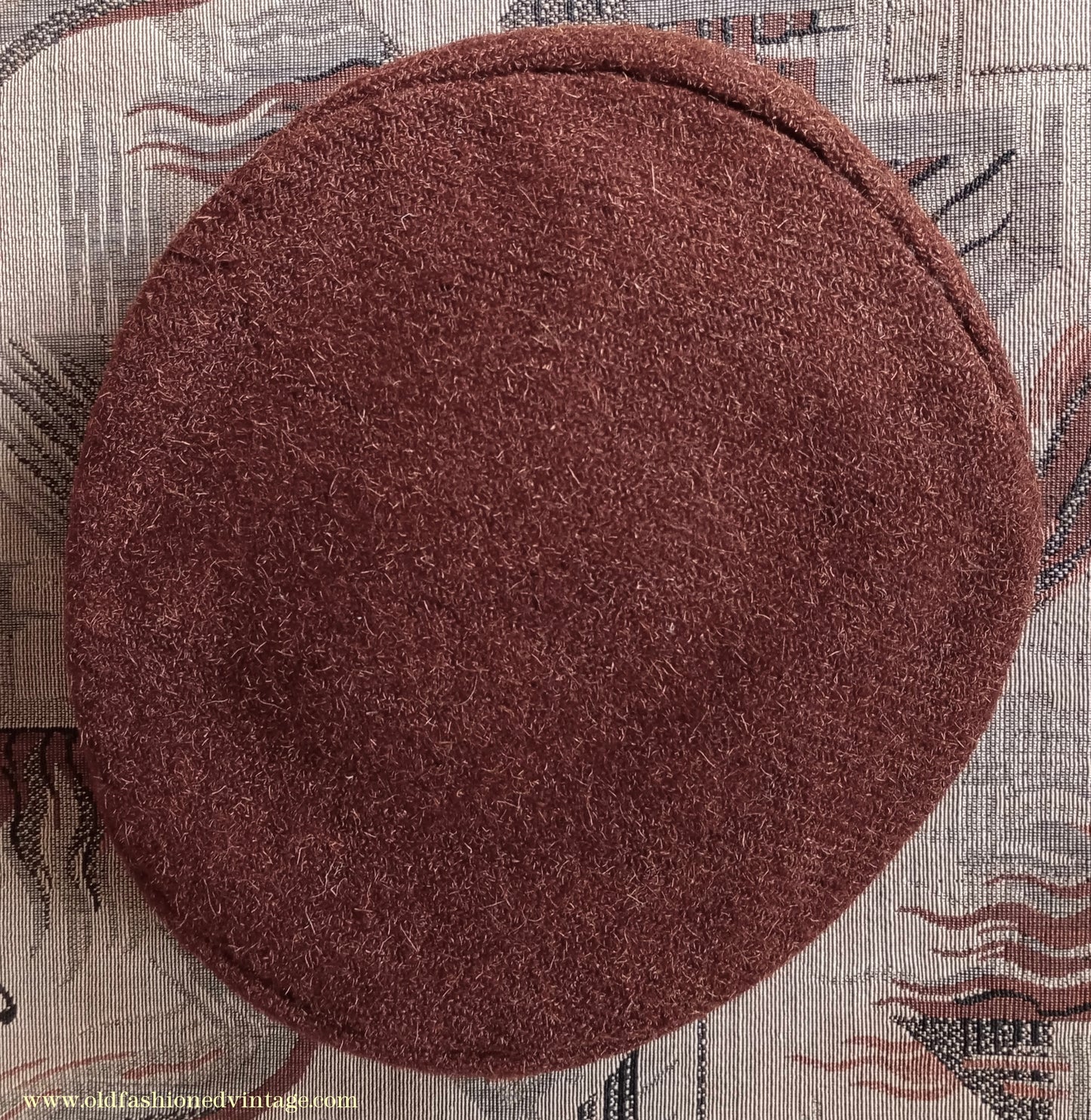 Vintage 1940s Ginger Brown Tweed Tam O'Shanter Tammy Beret