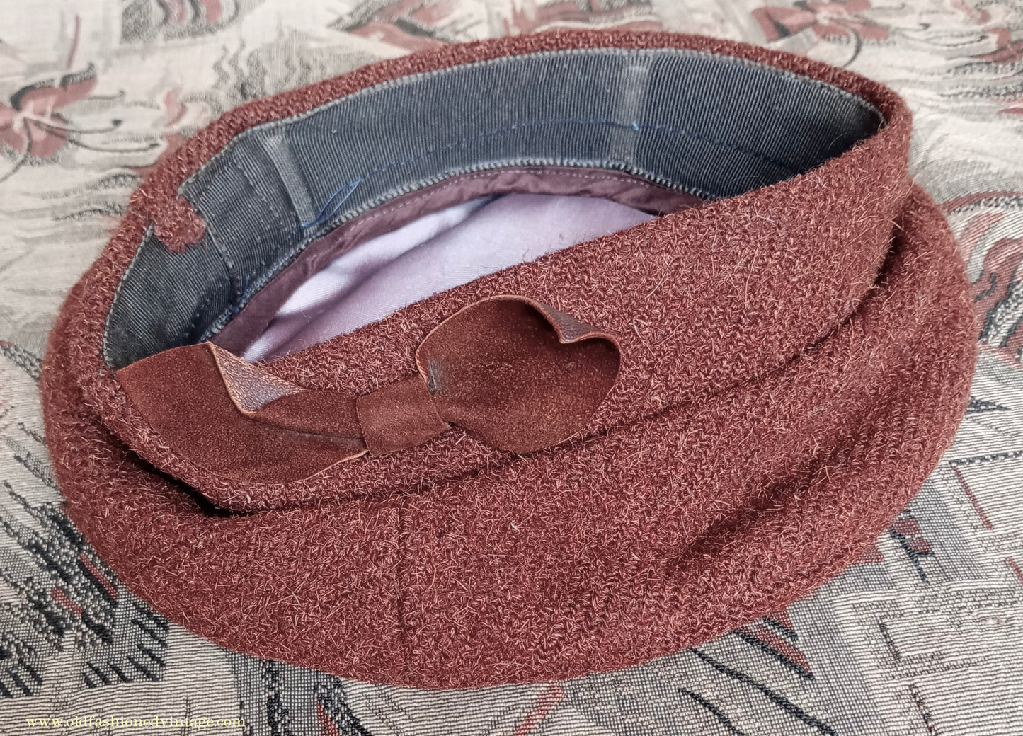 Vintage 1940s Ginger Brown Tweed Tam O'Shanter Tammy Beret
