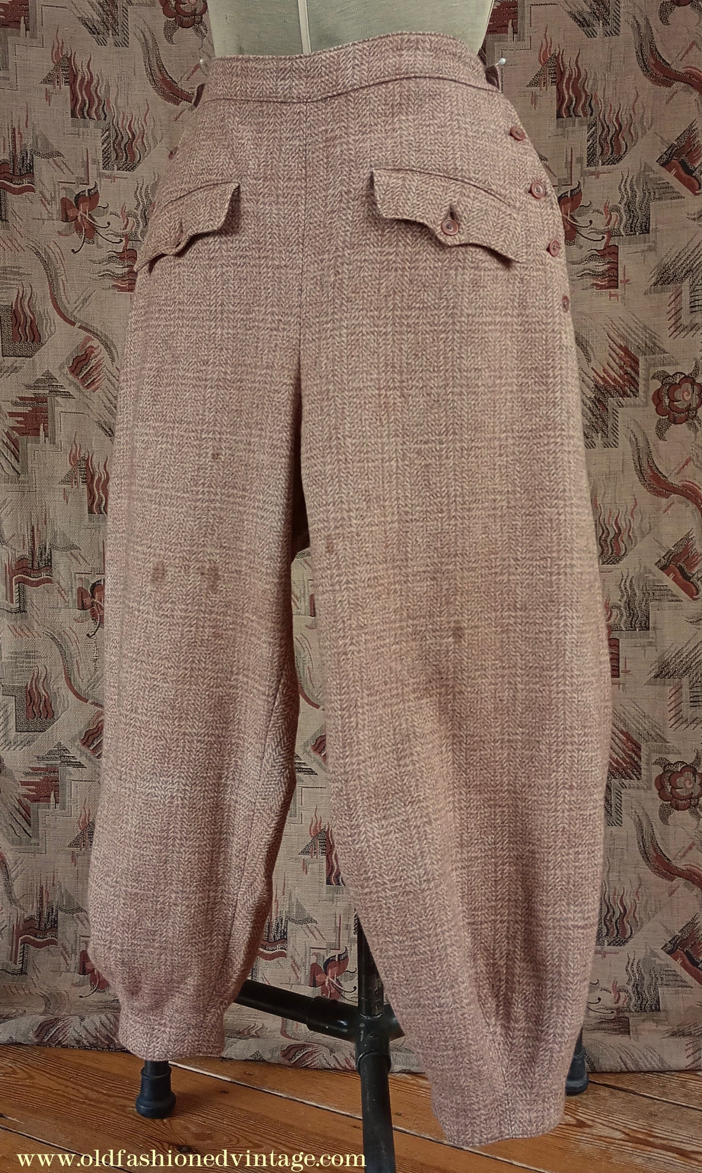 Rare Original 1930s Wool Plus 4s Breeches Knickerbockers Trousers Jodhpurs UK S/M