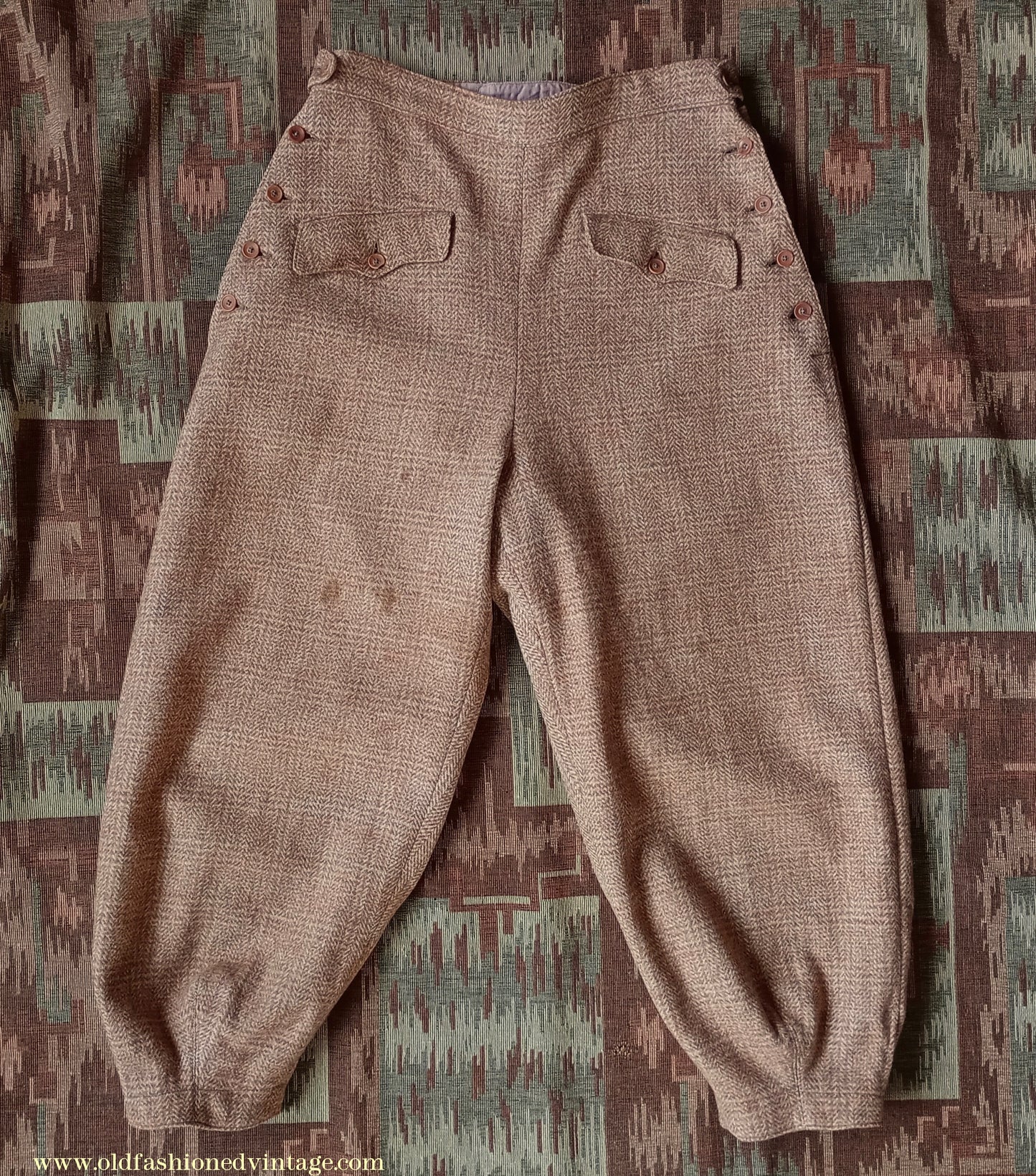 Rare Original 1930s Wool Plus 4s Breeches Knickerbockers Trousers Jodhpurs UK S/M