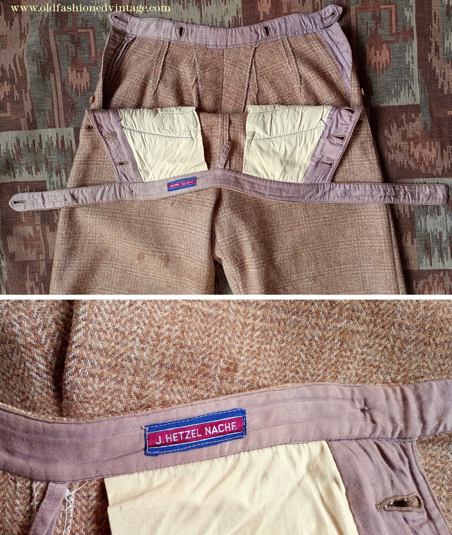 Rare Original 1930s Wool Plus 4s Breeches Knickerbockers Trousers Jodhpurs UK S/M