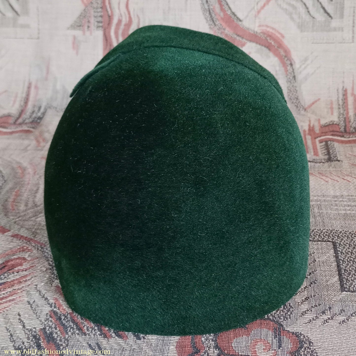 Vintage 1930s Green Felt Hat Asymmetrical Deco Cloche Reslaw