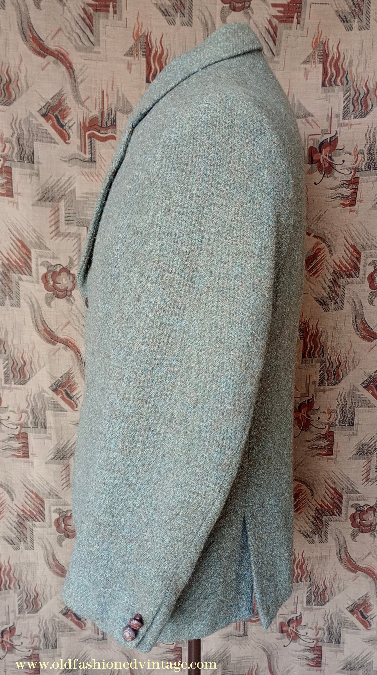 Vintage Mens 1950s Harris Tweed Sports Jacket Green Marl 38"