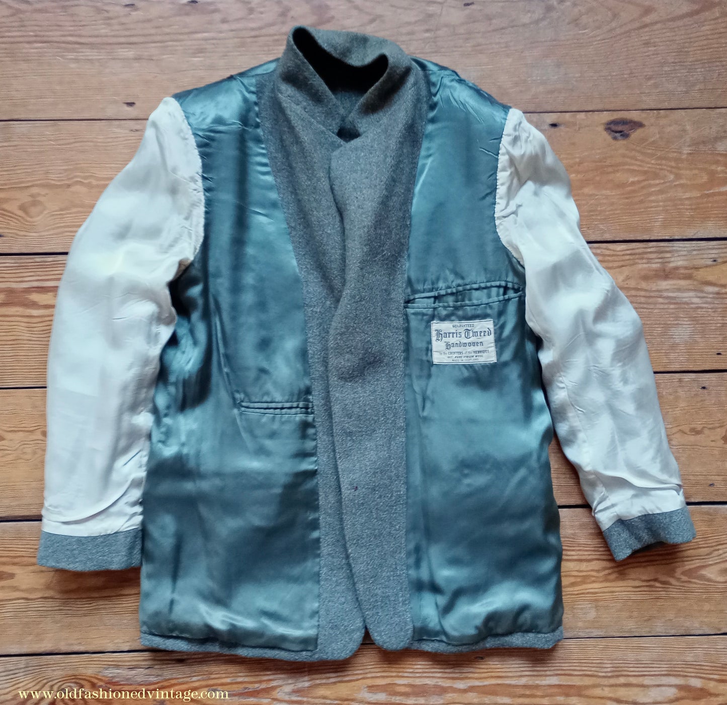 Vintage Mens 1950s Harris Tweed Sports Jacket Green Marl 38"