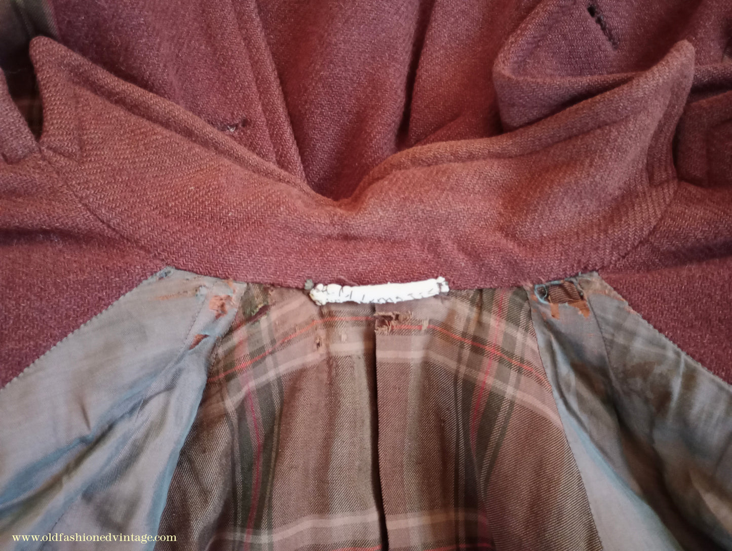 Vintage Mens 1940s Bespoke Harris Tweed Raglan Overcoat Balmacaan Coat Rust Brown S