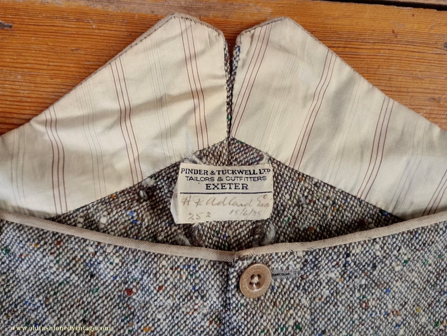 Vintage Mens 1930s Bespoke Breeches Beige Donegal Tweed Flecked Jodhpurs Riding Trousers 39"
