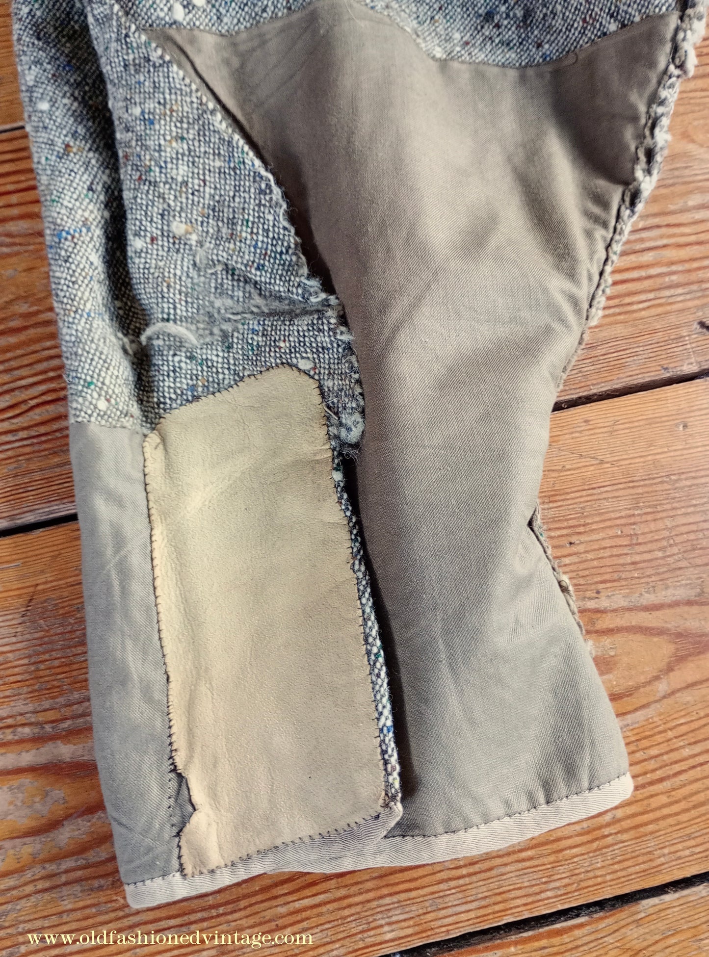 Vintage Mens 1930s Bespoke Breeches Beige Donegal Tweed Flecked Jodhpurs Riding Trousers 39"