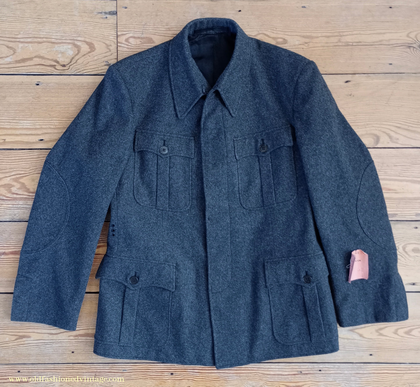 Vintage Mens NOS 1960s West German ZB Civil Defence Uniform Cold War Work Suit Jacket & Trousers Grey Wool 40" 42"