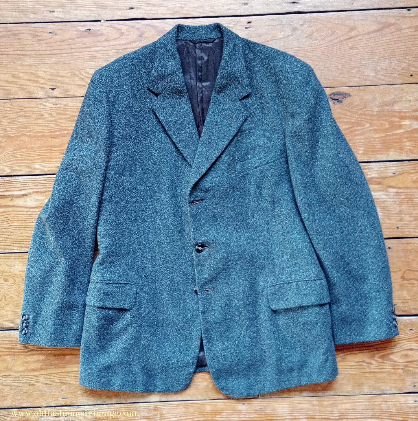 Vintage Mens 1950s 1960 Burtons Tweed 3 Piece Suit Teal Brown Speckled Fleck Thornproof Wool 40"