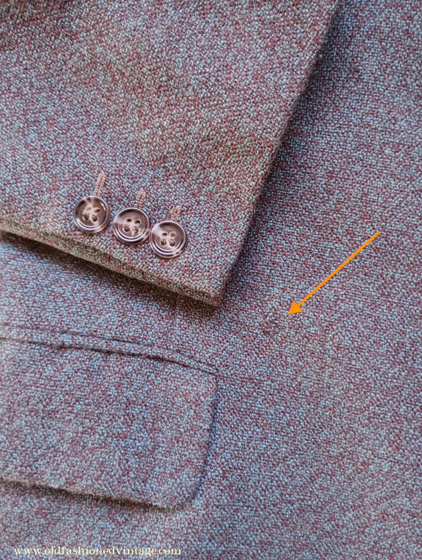 Vintage Mens 1950s 1960 Burtons Tweed 3 Piece Suit Teal Brown Speckled Fleck Thornproof Wool 40"