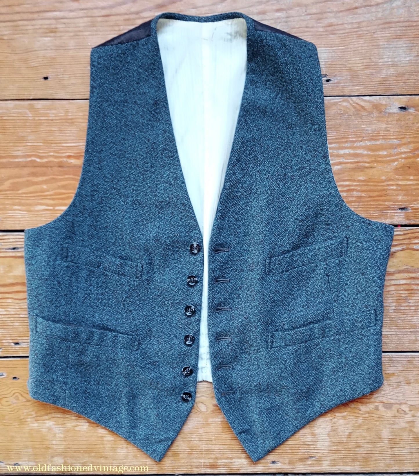 Vintage Mens 1950s 1960 Burtons Tweed 3 Piece Suit Teal Brown Speckled Fleck Thornproof Wool 40"