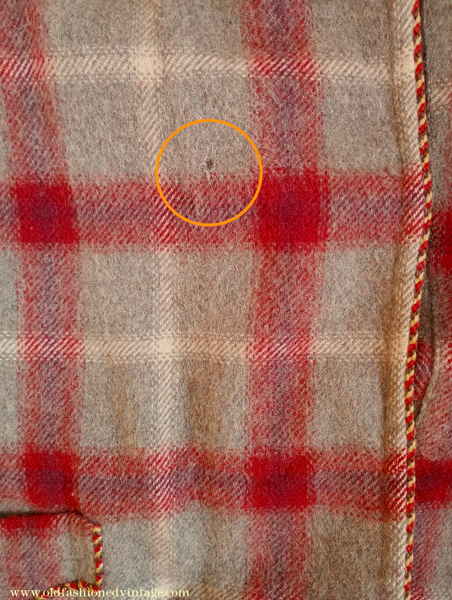 Vintage Mens 1950s Morley Wool Dressing Gown Robe Grey Brown Red White Bold Check Plaid UK M