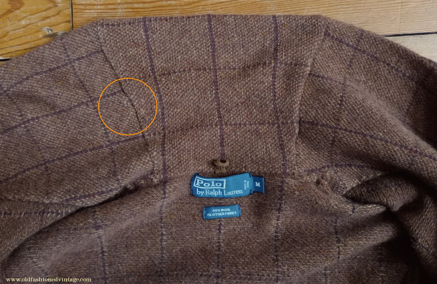 Mens Polo Ralph Lauren Shawl Collar Cardigan Sweater Jacket Brown Windowpane Check 1930s Vintage Style M