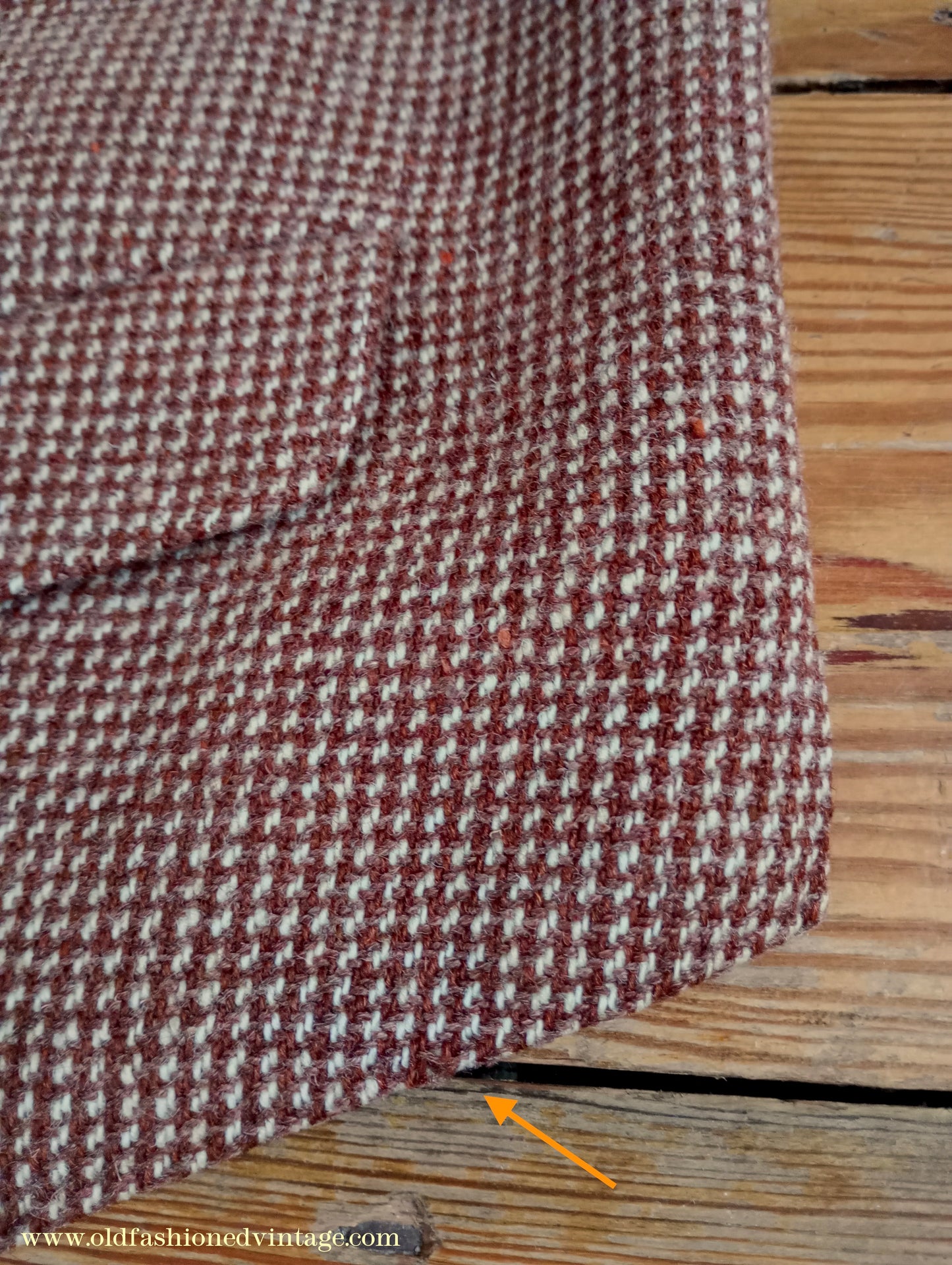 Vintage Mens 1940s Tweed Waistcoat Brown Check Bespoke Tailored Flap Pockets 44"