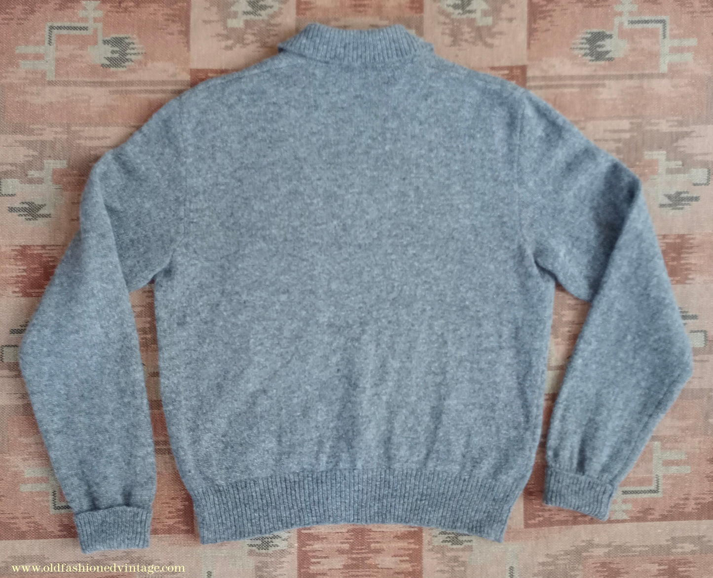 Old Fashioned Garments Vintage Reproduction 1940s Mens Zip Neck Jumper Polo Collar Sweater Lumberjacket Medium