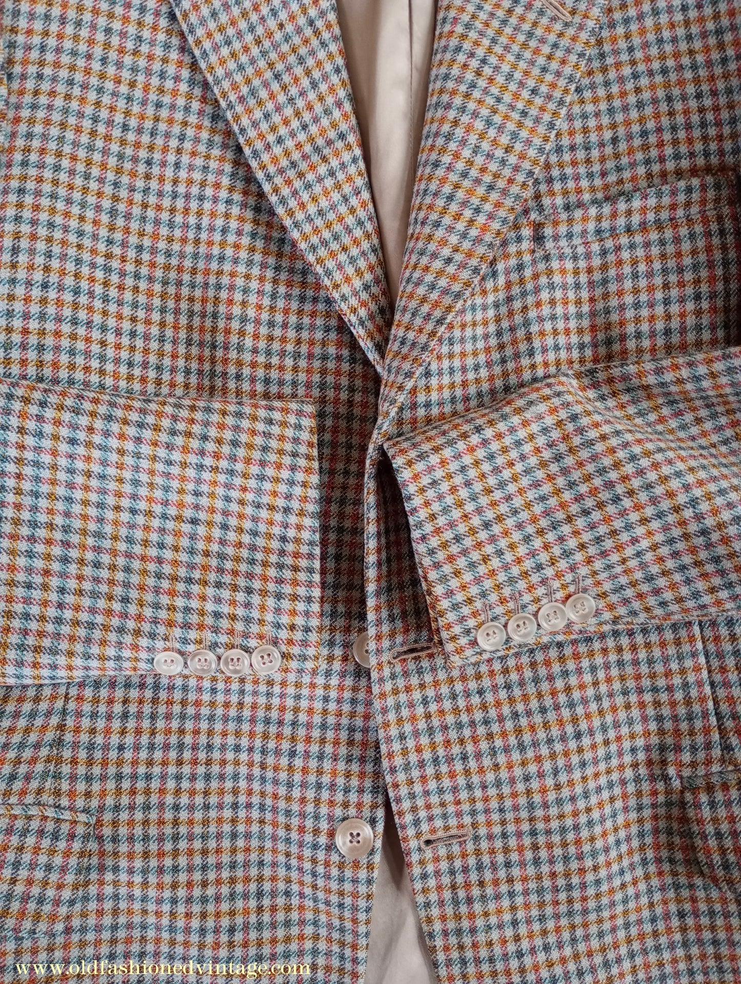 Vintage Mens 1950s Burtons Irish Tweed Sports Jacket Taupe Checked 38"