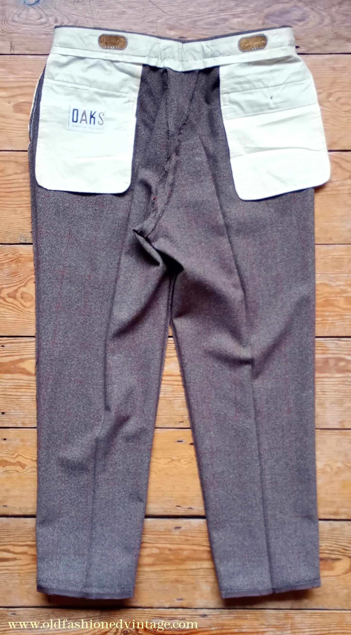 Vintage Mens 1960s DAKS Simpson Tweed Suit Olive Brown Orange Windowpane Wool 2 Piece 44"