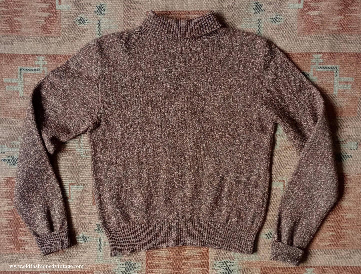 Old Fashioned Garments Vintage Reproduction 1930s 1940s Mens Roll Neck Jumper Polo Turtle Sweater Small