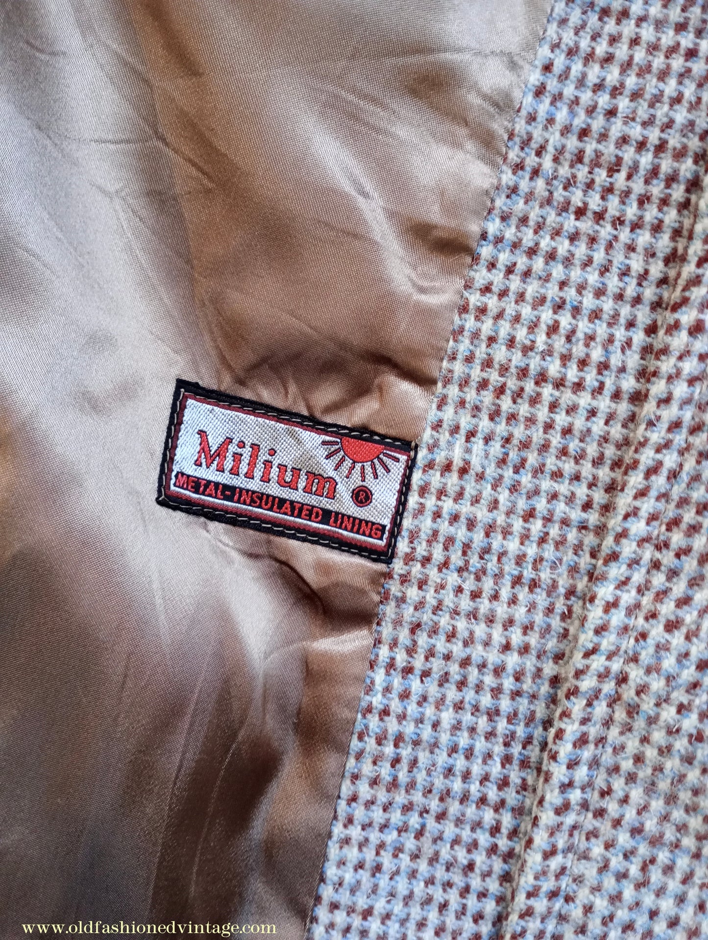 Vintage Mens 1950s Harris Tweed Raglan Overcoat Balmacaan Coat Brown Blue Beige Check S M