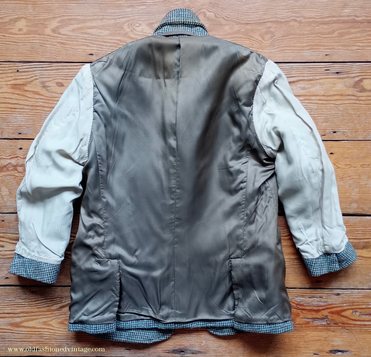 Vintage Boys Mens 1950s Harris Tweed Sports Jacket Brown Blue Check 36" XS