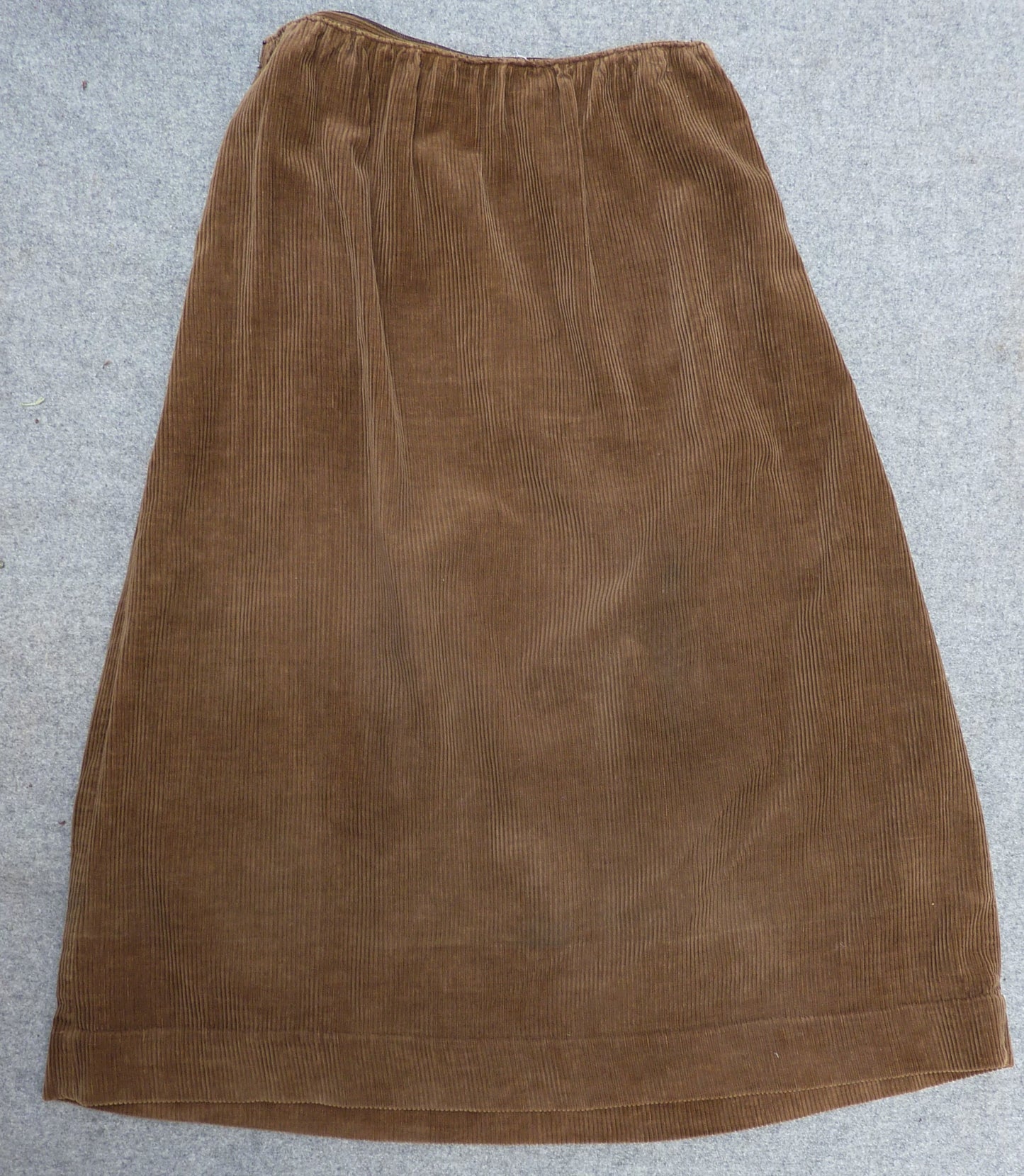 Original Vintage 1950s Skirt High Waist Brown Corduroy UK S