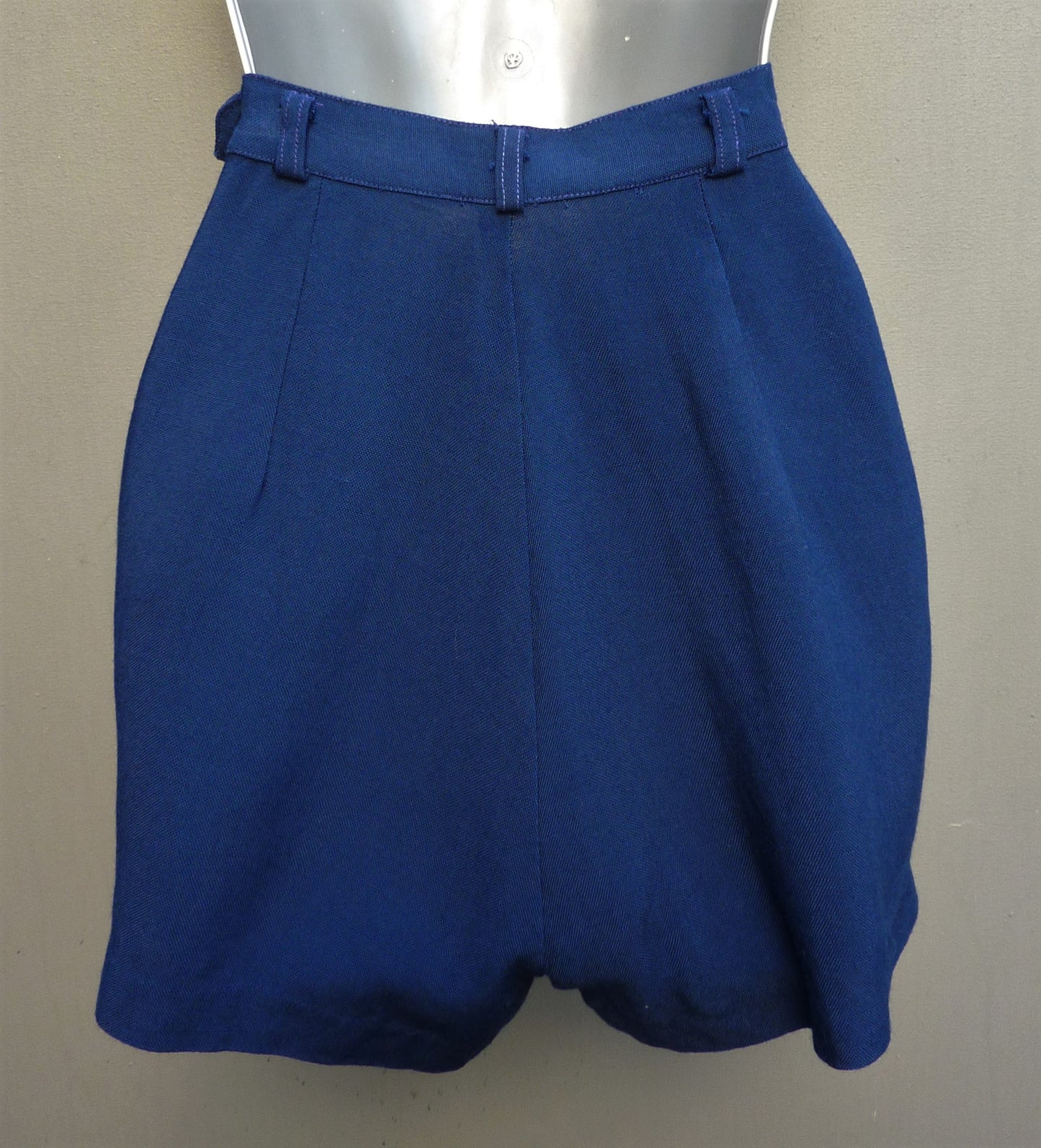 Rare Original Vintage 1950s Jantzen Blue Rayon Shorts Waist 23"