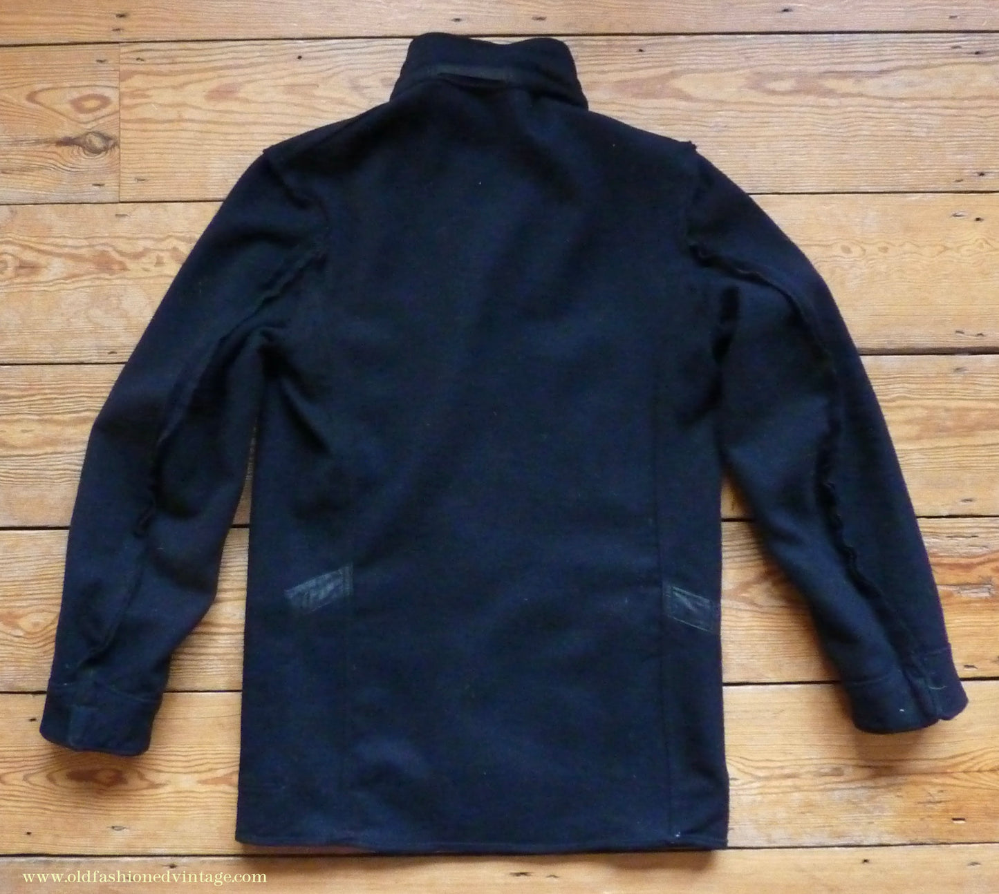 Vintage Mens 1950s British Rail Drivers Work Jacket BR Black Wool Workwear Coat 36 38