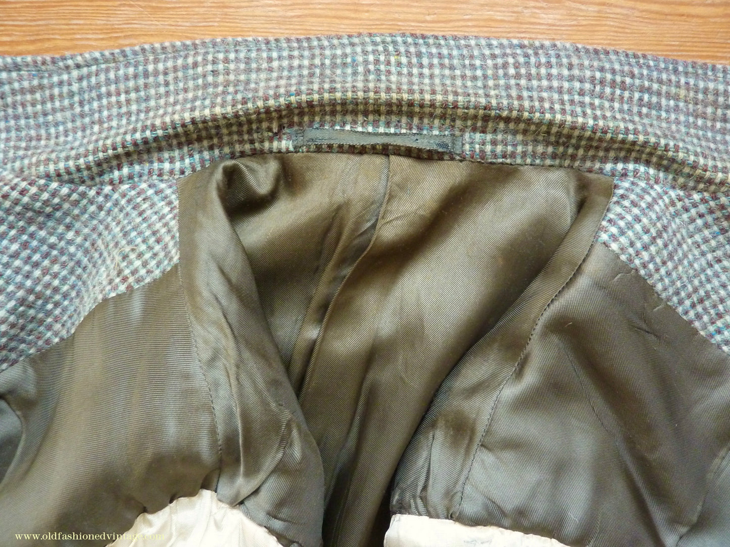Vintage Mens 1950s Selfridges Harris Tweed Sports Jacket Green Brown 42"