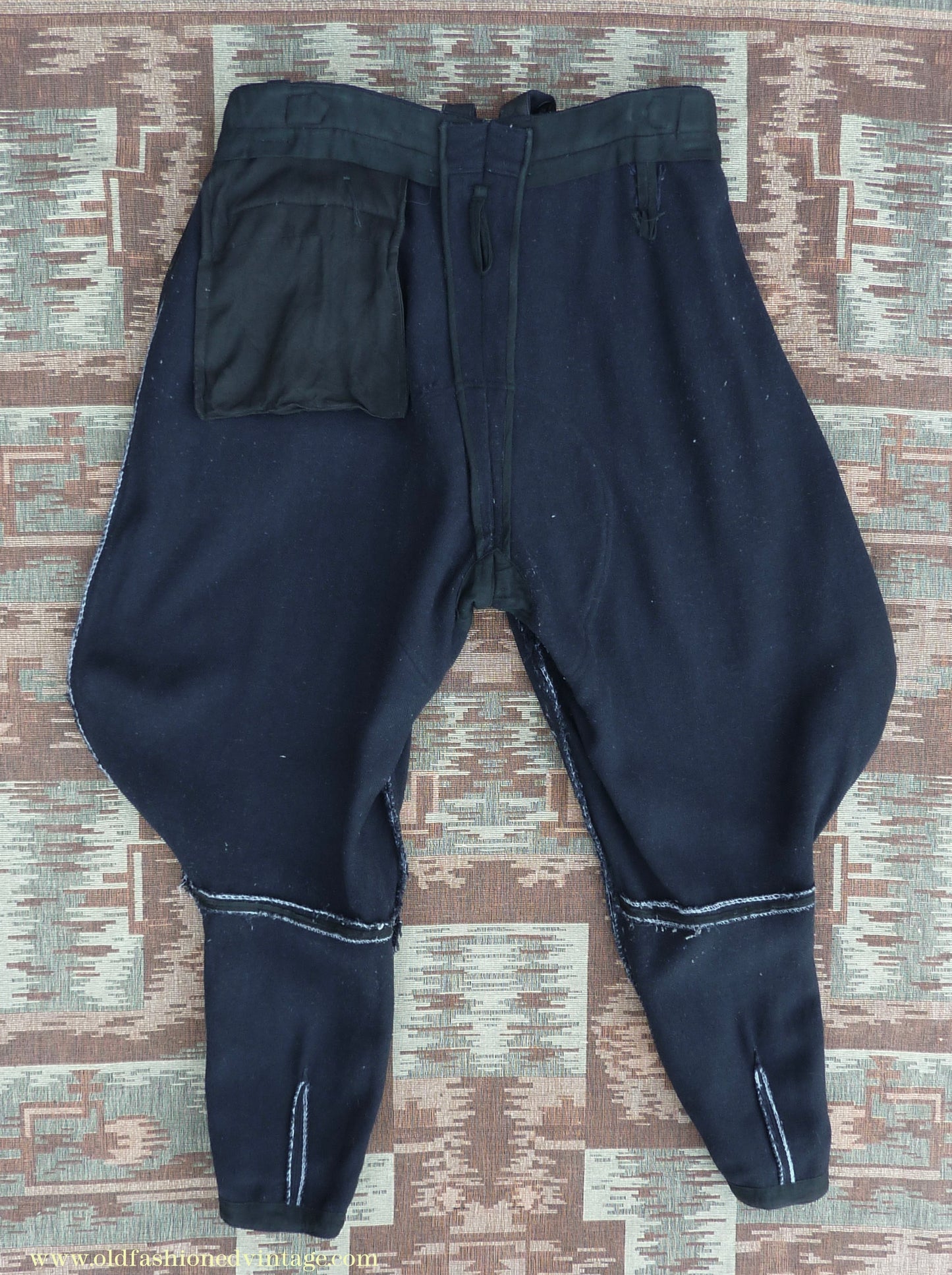Vintage Mens 1940s Breeches Navy Blue European Jodhpurs Riding Work Trousers Pants 32"