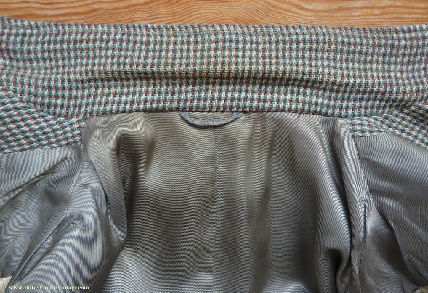 Vintage Mens 1950s Harris Tweed Sports Jacket Green Brown Check 37"