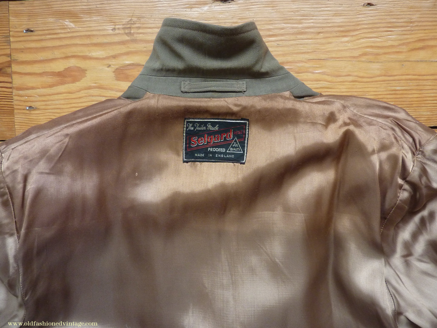 Vintage Mens 1940s 1950s Selgard Trenchcoat Double Breasted Raincoat Mac Trench Coat 42"