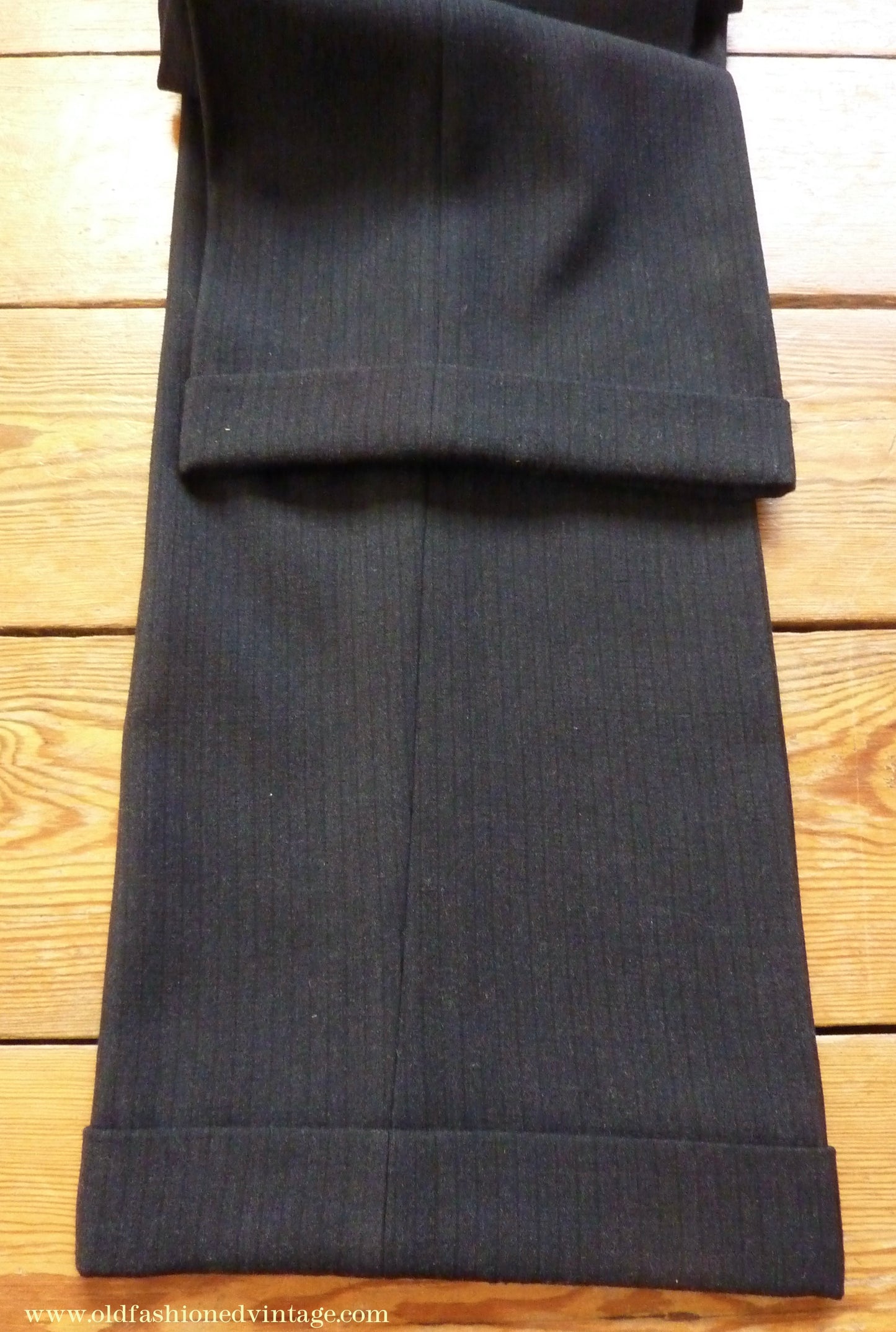 Vintage Mens 1930s 1940s Italian Bespoke Tailored 2 Piece Suit Dark Blue Wool Single Breasted 40"