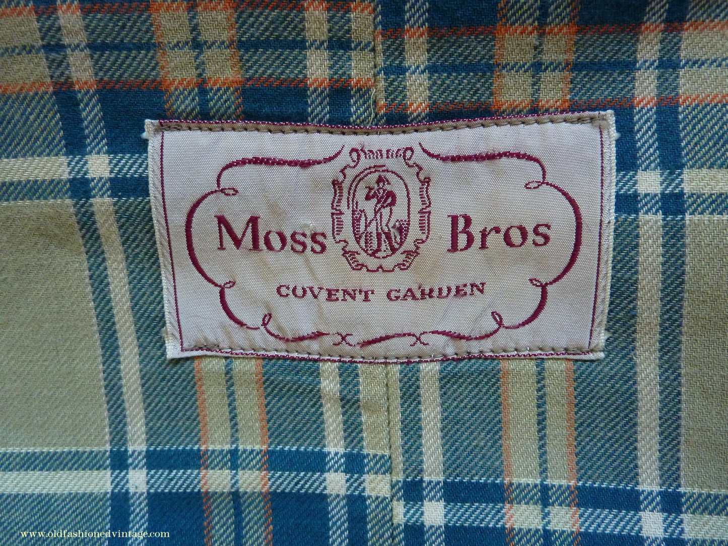 Vintage Mens 1940s 1950s Moss Bros Trench Coat Double Breasted Raincoat Mac L / XL