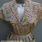 Original 1950s 40s Handmade Dress Novelty Printed Rayon Steam Trains UK XS