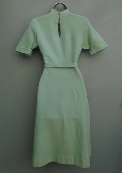 Superb Vintage 1940s Handmade Dress WW2 Seafoam Blue UK XS