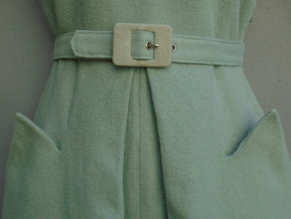 Superb Vintage 1940s Handmade Dress WW2 Seafoam Blue UK XS