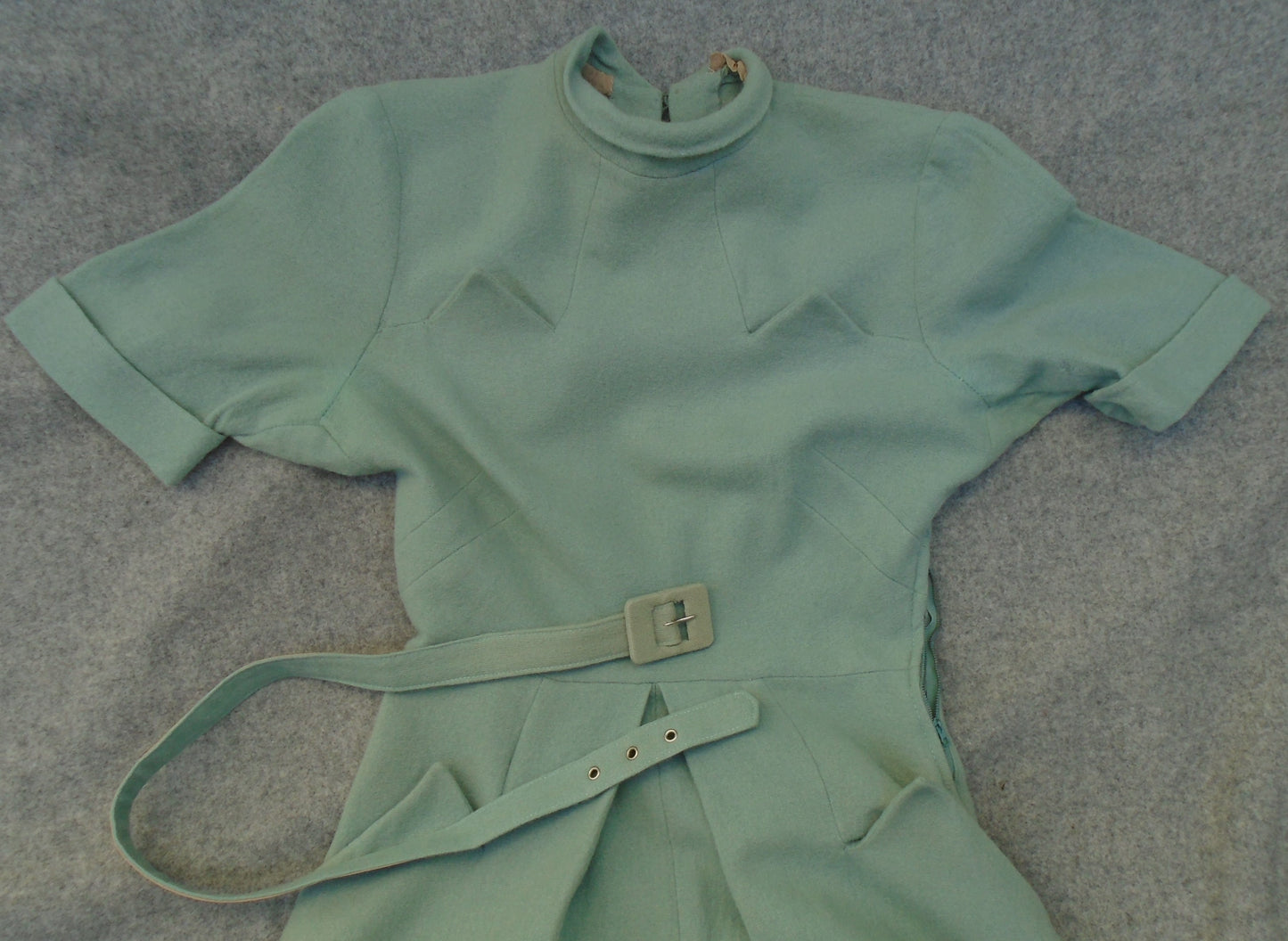 Superb Vintage 1940s Handmade Dress WW2 Seafoam Blue UK XS