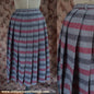 Vintage Gor-Ray Pleated Skirt Striped Red Grey Wool High Waist UK XS