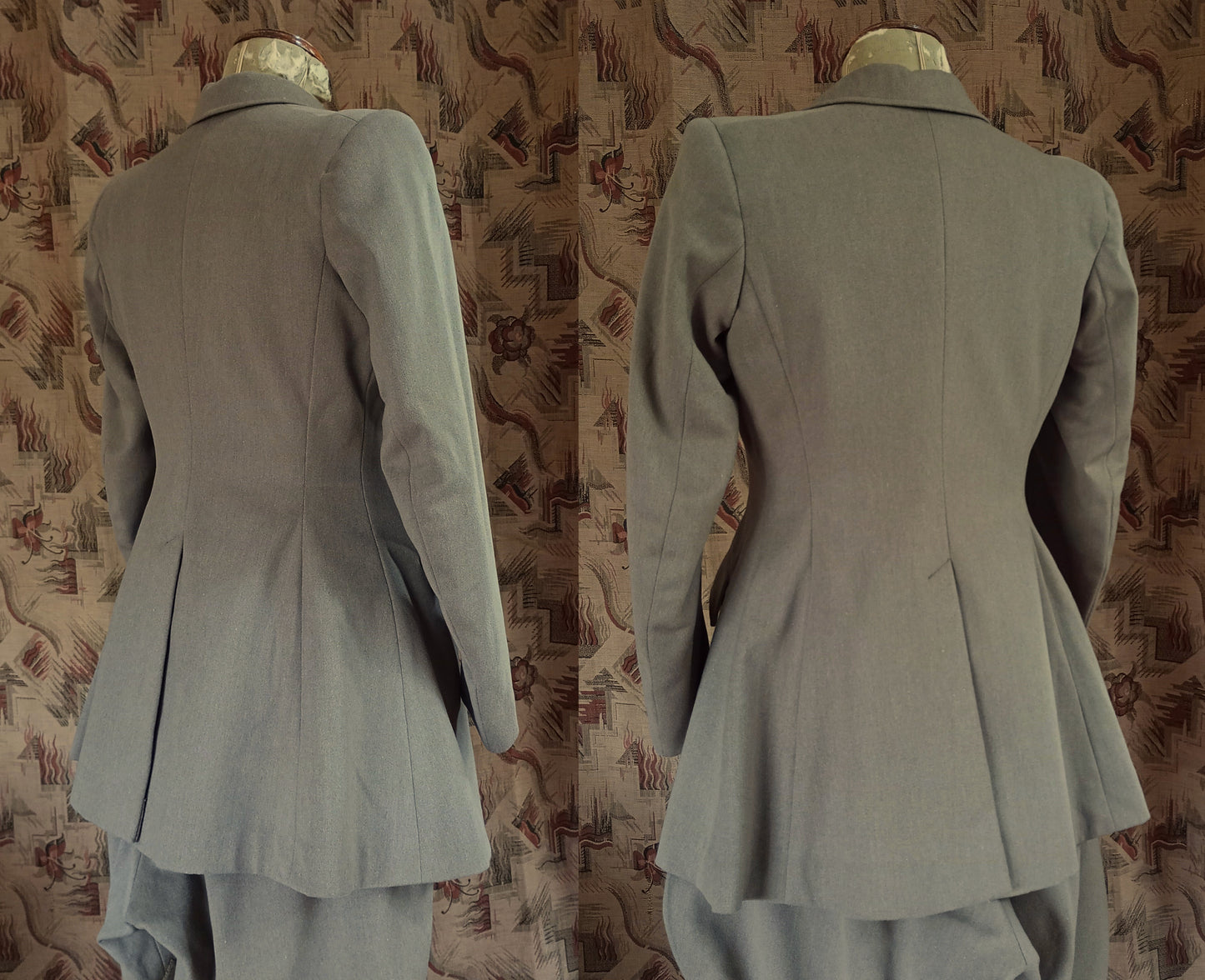 Superb Rare Original 1930s Riding Suit Taupe Wool Jacket Elephant Ear Breeches Jodhpurs UK S