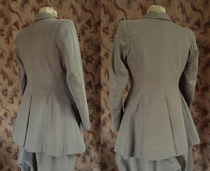 Superb Rare Original 1930s Riding Suit Taupe Wool Jacket Elephant Ear Breeches Jodhpurs UK S