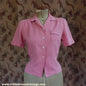 Vintage CC41 Blouse 1940s Pink Shirt Short Sleeved Sleeves Soutache Decoration