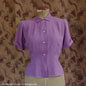 Vintage 1940s Blouse Deep Lilac Flecked Moygashel UK S