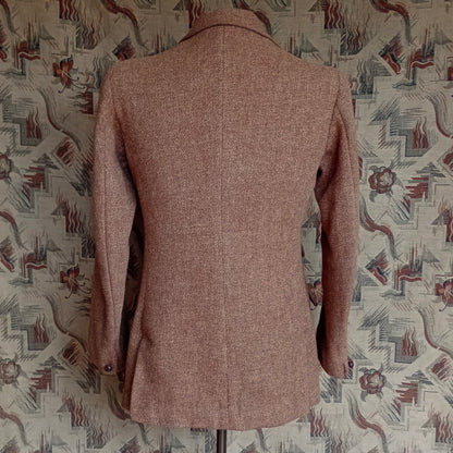 Vintage 1950s Harris Tweed Sports Jacket Ginger Brown 38"