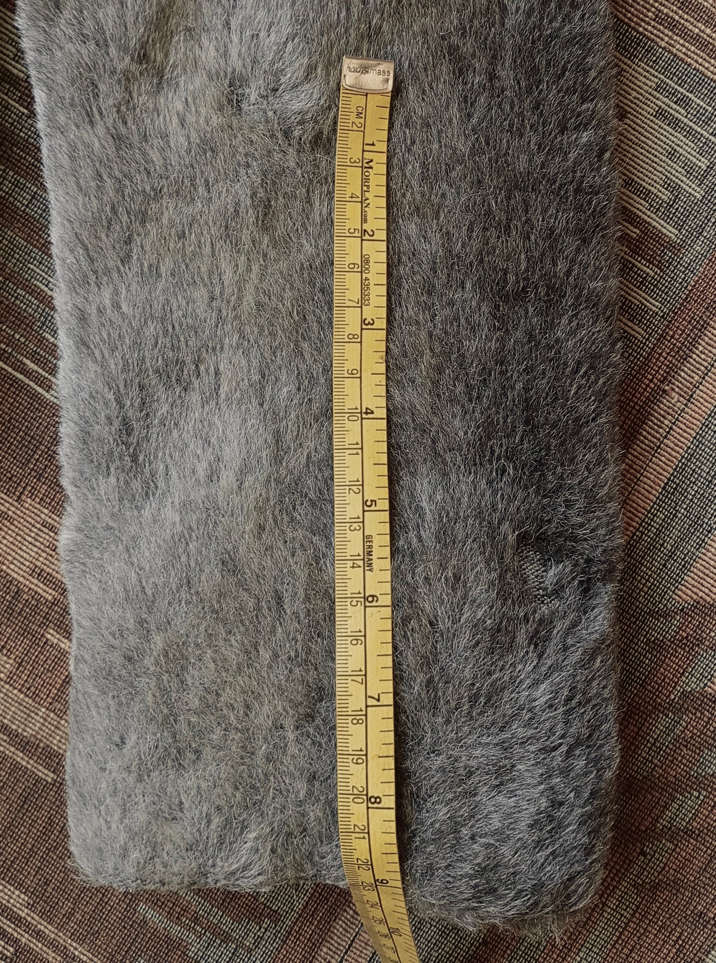 Original Vintage 1940s Coat Striped Fake Faux Fur Grey Teddy UK L