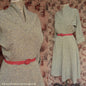 Vintage 1940s Wool Dress Flecked Yellow Grey UK M